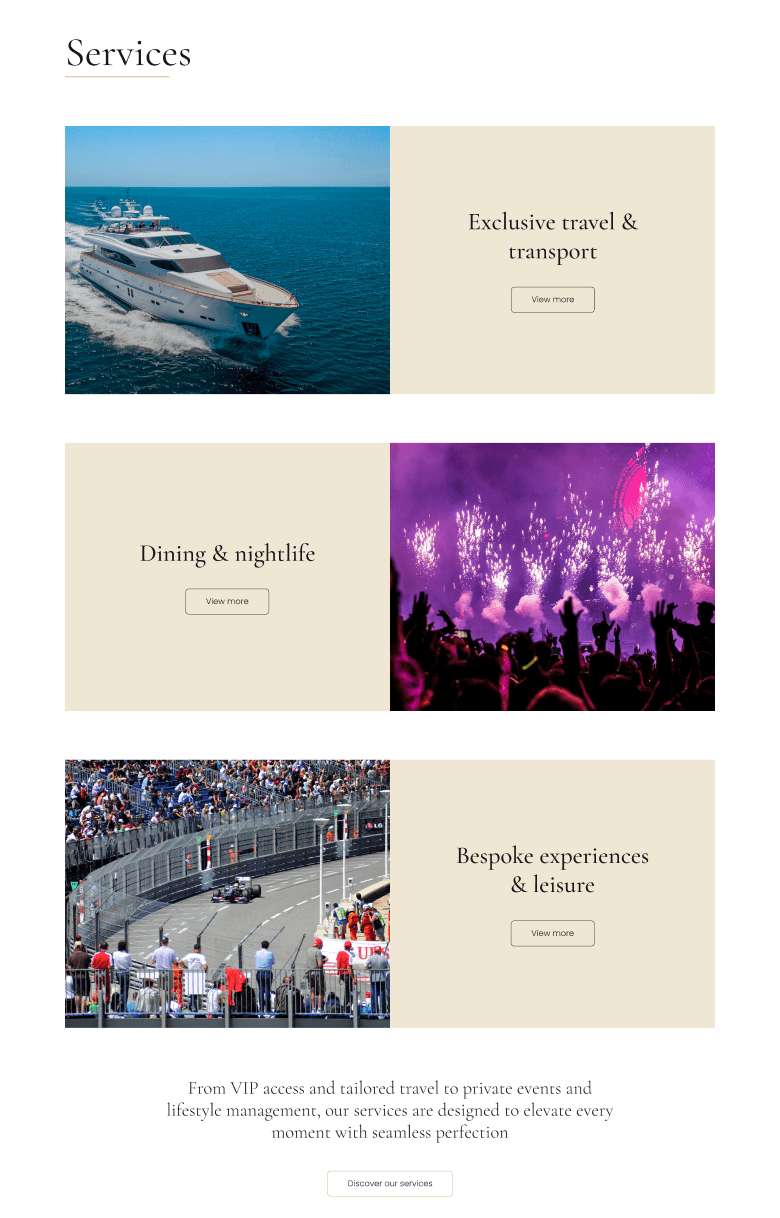 Home page template